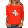thumbnail image 2 of Mefallenssiah Blouses pour Femmes Habillées Décontractées Liquidation Printemps et Été 2024 Imprimé Régulier Ample Col Rond Manches Longues T-Shirt, 2 of 5