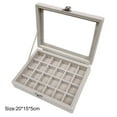 thumbnail image 2 of Velvet Jewelry Earring Display Trays Clear Window Lidded Box for Bracelets Watches Hair Clips, 2 of 2