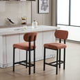 thumbnail image 6 of Nmkwnr 2 Pcs 26 inch Upholstered Fabric Bar Stools with Black Metal Legs, Counter Height Barstools for Dining Room/Kitchen Island/Bar, Orange, 6 of 7