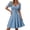 Light blue, variant on Womens Summer Sweetheart Neck Short Puff Sleeve Mini Drawstring Casual Slim Flowy Dress Sundress
