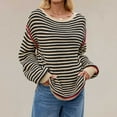 thumbnail image 2 of Wensltd Sweater Women Solid Vintage Pullover Sweater Crewneck Long Sleeve Tops, 2 of 6