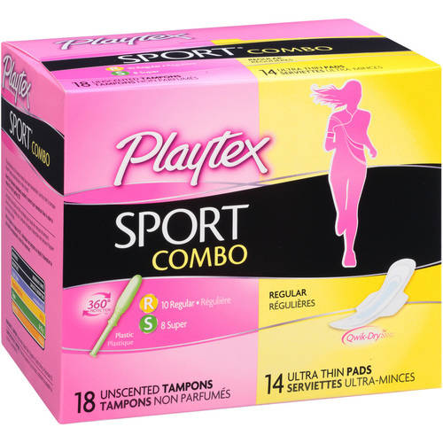 Playtex Sport Combo Pack 10 Regular Absorbency Tampons, 8 Super