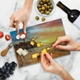 thumbnail image 5 of Cityscape Cutting Board, Sunset at Rovinj Adriatic Sea Coast of Croatia Romantic Evening Scenery Print, Decorative Tempered Glass Cutting and Serving Board, Small Size, Brown Yellow, by Ambesonne, 5 of 5
