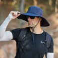 thumbnail image 4 of Sombrero de sol para hombre Protección UV 12CM Sombrero de safari de ala ancha Sombrero de pescador al aire libre de verano Sombrero de arbusto Sombrero de jardín Sombrero de arbusto Sombrer JFHHH pequeña, 4 of 5
