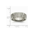thumbnail image 6 of Grey Titanium Ring Band Wedding Beveled Edge Notched 8mm Brushed, 6 of 6