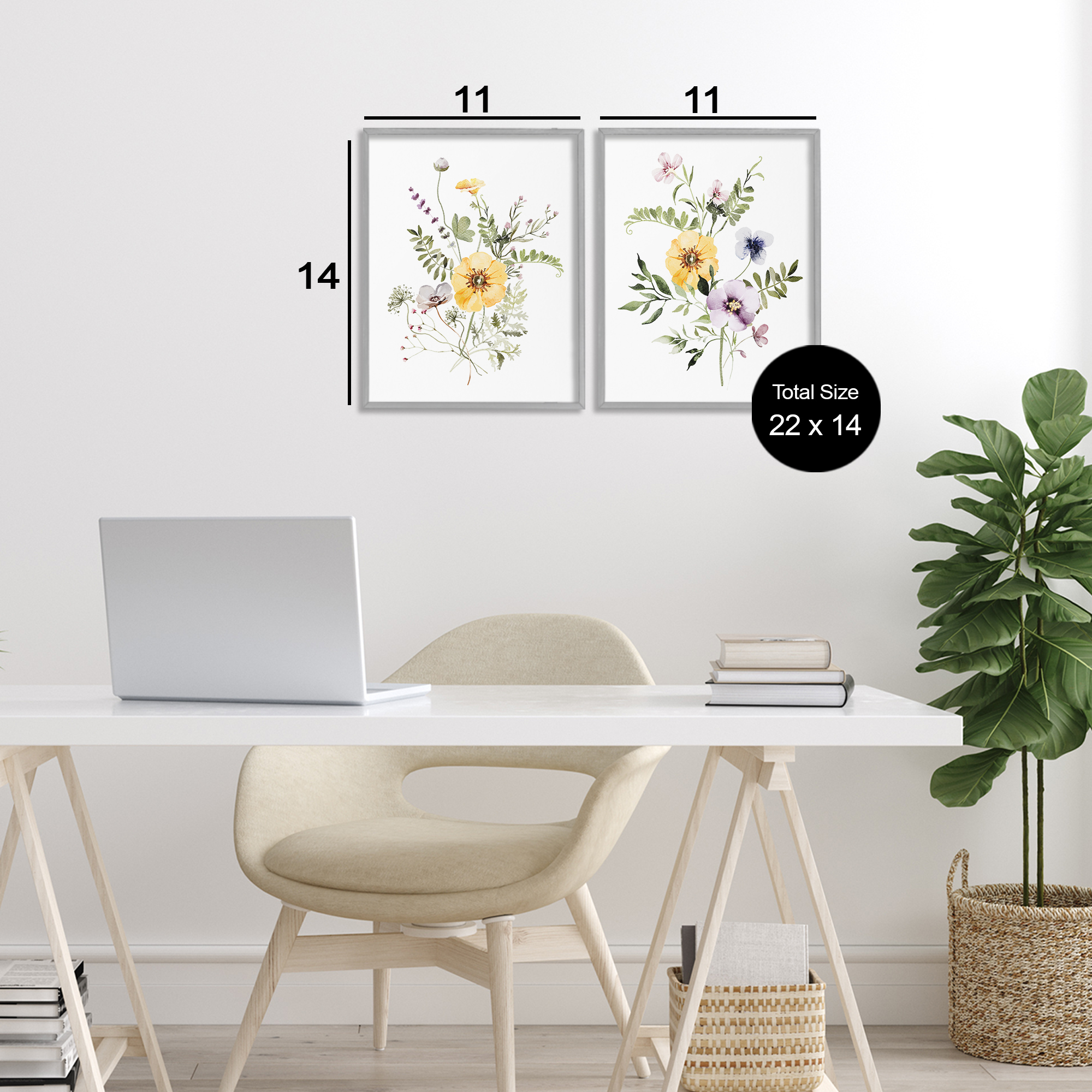 Bundles of Gardening Herbs 2 Piece Gray Framed Giclee Art Set, design by Lettered and Lined