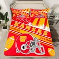 thumbnail image 2 of Erosebridal Football Bed Sheets Set Twin Size Teens Kansas Sheet Set American Football Gifts for Football Fans Women Men Football City Sheets with Deep Pocket Fitted Sheet, 2 of 5