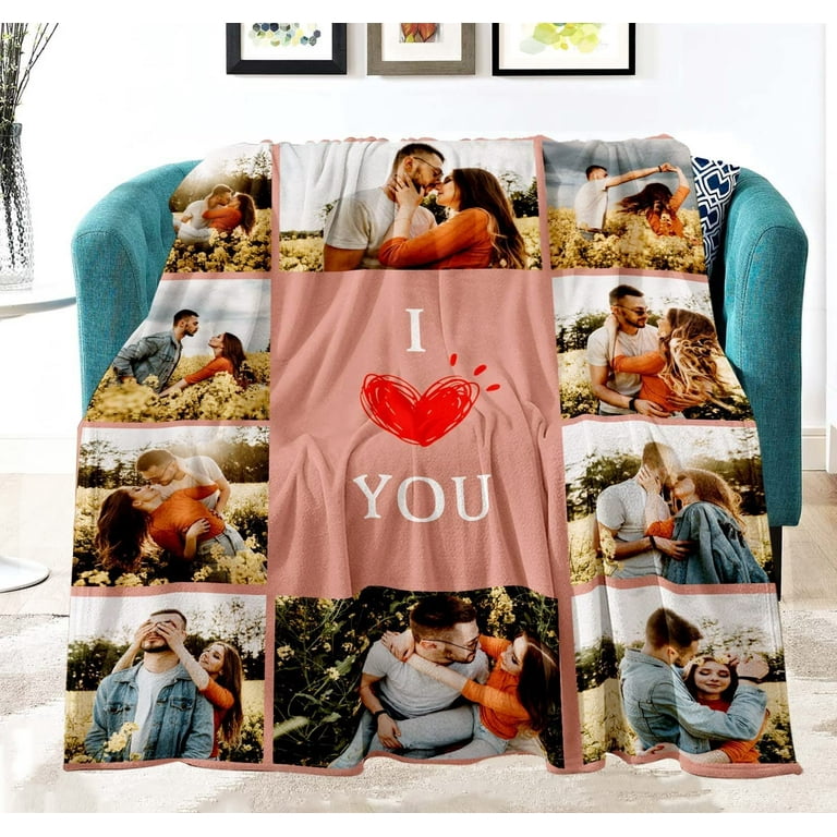 Custom Blanket with Photos Text Personalized Throw Blanket Cozy Fleece Customized Picture Blanket for dog cat pet Christmas Birthday Wedding Gifts DogBedBlankets 5 Photos 1 41FF Walmart