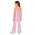 thumbnail image 7 of iiniim Girls Shiny Sequined Dance Jumpsuit Halloween Carnival Party Sleeveless Full Length Bodysuit Pink 14, 7 of 7