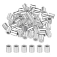 thumbnail image 1 of Unique Bargains 3/16" 5mm Aluminum Crimping Loop Sleeve Single Round Ferrule for Wire Rope Cable Line End, Silver 50pcs, 1 of 5