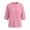 Pink, variant on Waffle Knit Blouses for Women Crew Neck 3/4 Sleeve Loose Fit Polycotton Shirt,Sky Blue Size XL
