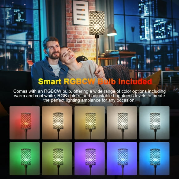 Floor lamp,Remote Switch Remoter App Color Sync Switch Room Lamp Modern Lamp Led Floor Lamp Pole Bedroom With Color Lamp With Switch Silver Tall Sync App Bedroom Remoter App Remote With On/off Switch
