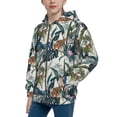 thumbnail image 2 of Pofeuu Hawaiian Style Print Teenage Zipper Hoodie Sweatshirts Hooded Casual Jackets With Pocket For Boys Girls-Small, 2 of 6