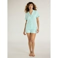 thumbnail image 2 of Joyspun Women's Dreamy Soft Collection Notch Collar Top and Shorts Pajama Set, 2-Piece, Sizes XS-3X, 2 of 6