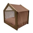 thumbnail image 2 of Modern Pet House, Retro 60s 70s Vintage Geometrical Rounds Triangles Pattern Art Image, Outdoor & Indoor Portable Dog Kennel with Pillow and Cover, 5 Sizes, Dark Orange Burgundy, by Ambesonne, 2 of 5