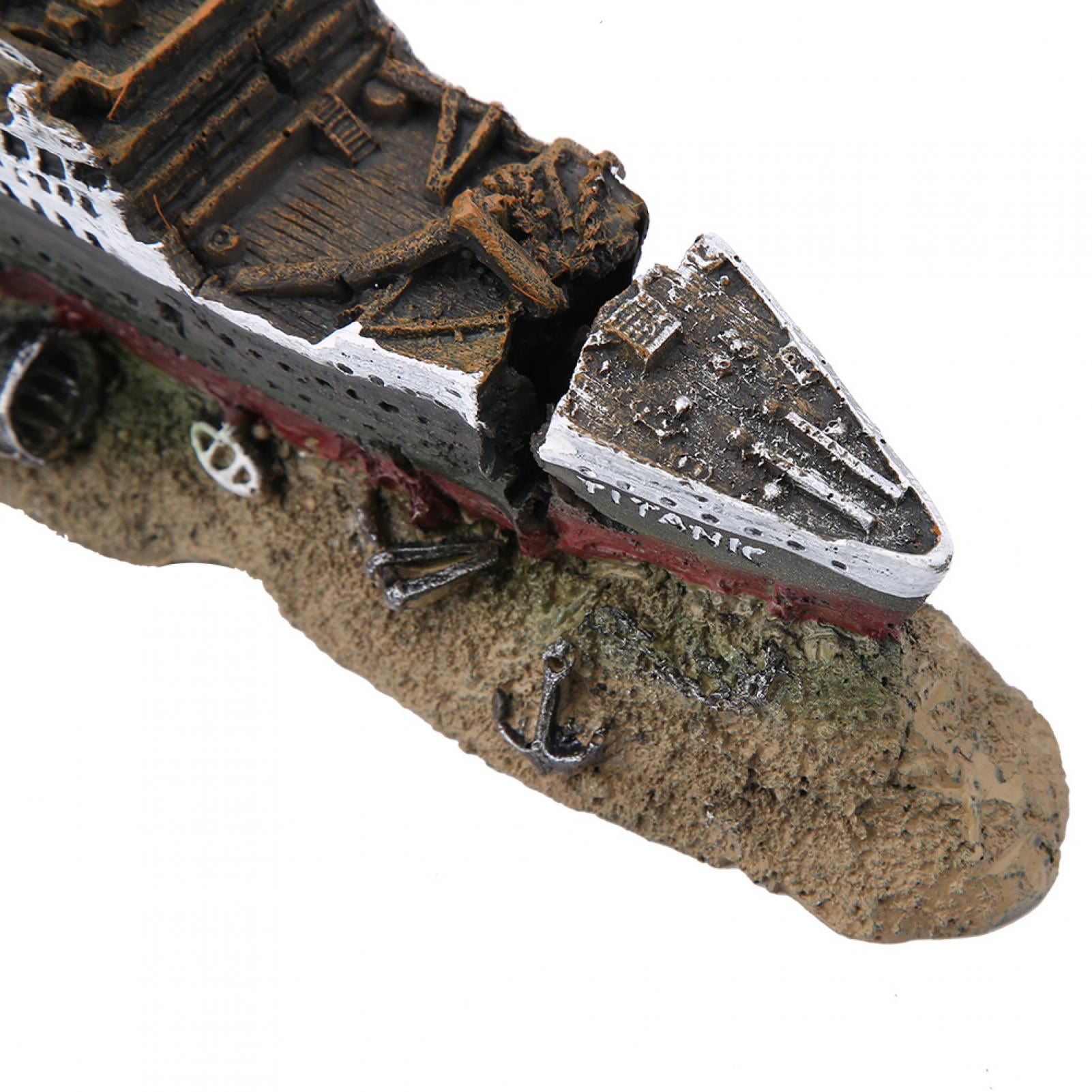 Aquarium Shipwreck Decoration, Fish Tank Sunken Ship Fish Tank Wreck Shipwreck Ornament Lost Wrecked Boat Ship Aquarium Ornament for Fish Tank Decorations