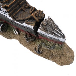 Aquarium Shipwreck Decoration, Fish Tank Sunken Ship Fish Tank Wreck Shipwreck Ornament Lost Wrecked Boat Ship Aquarium Ornament for Fish Tank Decorations