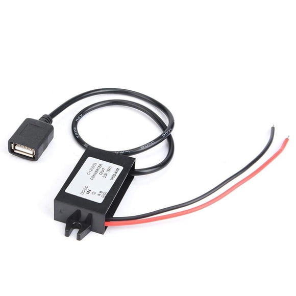 Convertidor DC-DC Convertidor de Automóvil 12V a 5V Pantalla LED USB para Teléfono y Audio