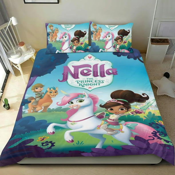 Nella la Princesa Caballero Conjunto de sábanas temático, trío de piezas, cómodo y amigable con la piel, diseño único, regalo de decoración para el hogar para familiares, amigos y fans,140cm *210cm