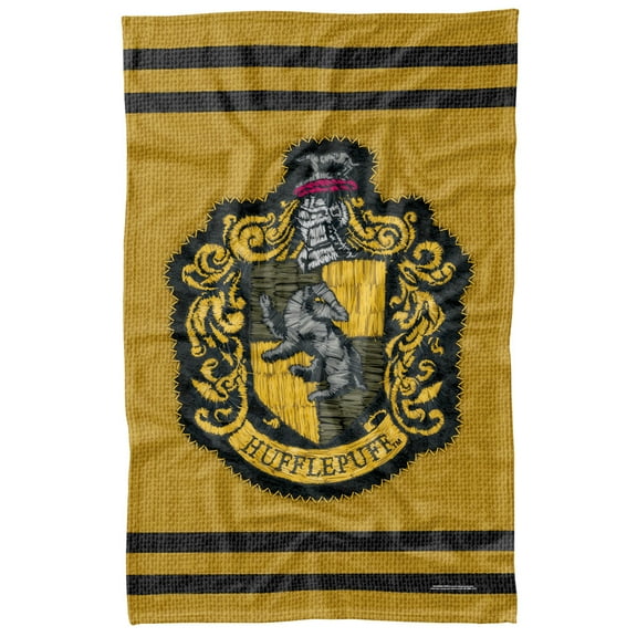 Harry Potter Hufflepuff Crest Patch Fleece Blanket 36' x 58'