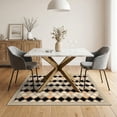 thumbnail image 3 of ODIKA Grid Checkered Trellis With Boho Geometric Border Accents Diamond Flowing for Small Living Room, Playroom, Bedroom, Easy Care Kids Safe, 3 of 7