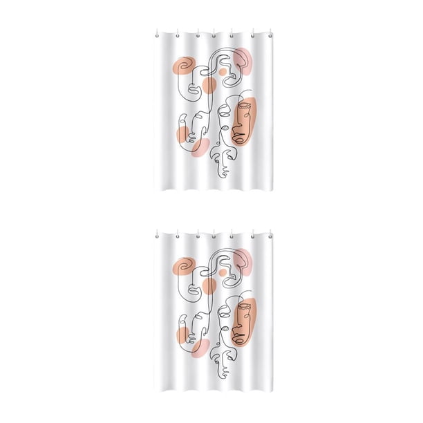 Cortina de baño Wosthever con 12 ganchos Tela impermeable 100*180 CM Tipo 1
