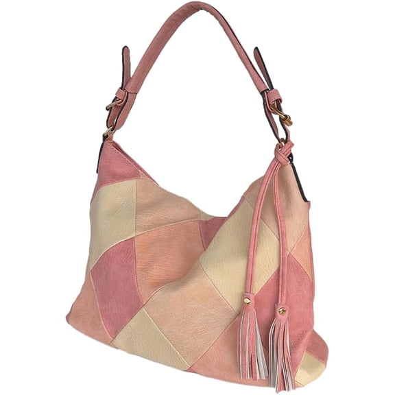 NANAHuang Women's PU Leather Hobo Bag Retro Large Totes Shoulder Crossbody Bag Checkered Handbag Top Handle Purse Satchel