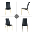 thumbnail image 6 of Dining Chairs Set of 4, Modern Upholstered Dining Chairs with Faux Leather Padded Seat, High Back and Gold Metal Legs, Dining Room Side Chairs for Kitchen, Living, Bedroom(Black), 6 of 9