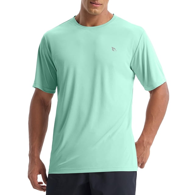 Camiseta de baño Baleaf para hombre con protección solar UPF 50+, color verde claro, 3XL