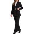 thumbnail image 4 of BLAZER DE TRABAJO CHIC INSPIRADO PARA MUJERES, MANGA LARGA, CON CUELLO, ELEGANTE, CASUAL, CHAQUETA DE TRAJE CON CINTURÓN, NEGRO, 4 of 6