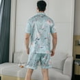 thumbnail image 7 of Men's Silk Pajama Set | Silky Satin | Short Sleeve Top and Shorts | Button Pajama Set, 7 of 7