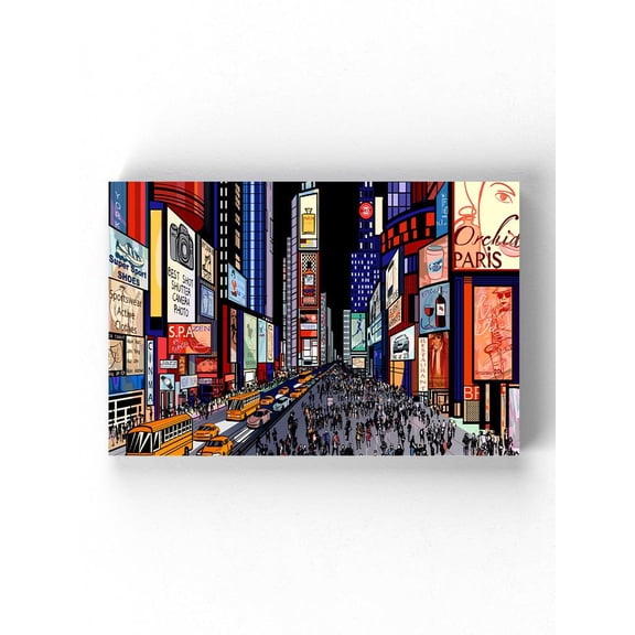 Night View Of Times Square Wrapped Canvas -Image by Shutterstock,