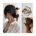 thumbnail image 3 of Pinzas para el pelo con ácido acético para mujer, pinzas para el pelo sencillas, tocado elegante a la moda, textura de mármol, pinzas para el pelo en blanco y negro, 3 of 5