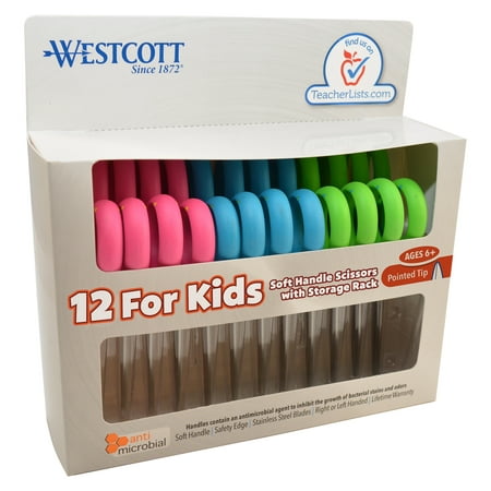 Westcott 5” Anti-Microbial Kids Scissors Pointed, Assorted Colors, (Best Way To Sharpen Scissors)
