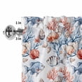 thumbnail image 4 of Window Valance for Kitchen,Sea Fish Ocean Coral Rod Pocket Curtain Valances Short Curtains Drapes Panel,Summer Coastal Shell Conch Window Treatment Topper for Living Room Bathroom Bedroom Home Decor, 4 of 9