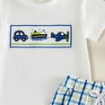 thumbnail image 2 of KPOPLK Baby Boy Outfit First Birthday Printed Clothes Toddler Short Sleeve Shirt Tops Shorts Set Cute Cake Smash 2Pcs Outfit Size 6-12 Months,White, 2 of 3