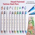thumbnail image 4 of Temporary Tattoo Markers Set-10-Color Body Art Pens, Nail Pens Washable Dual-Ended Tattoo Pen Face Body Paint Kit for Festivals Parties (1pc), 4 of 6