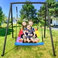 thumbnail image 4 of KloKick Metal Swing Set - 60" Large Platform Swing, 440lbs Heavy Duty Set for Kids' Backyard Play(Rainbow), 4 of 8