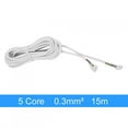thumbnail image 3 of Cable de Cobre flexible de 5 núcleos y 15 m de intercomunicación con videoportero, cable de cobre con aislamiente de pvc, conectores de cable preconectados, 3 of 7
