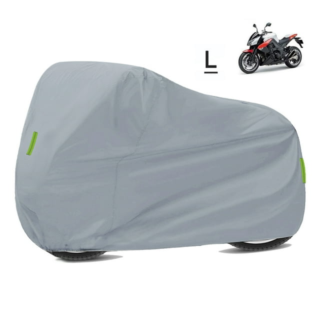 Graflsoa All-Season Silver 210D Oxford Cloth Waterproof Motorcycle Cover with Adjustable Strap, Compact & Lightweight for Bikes & Scooters, Fade & Tear Resistant