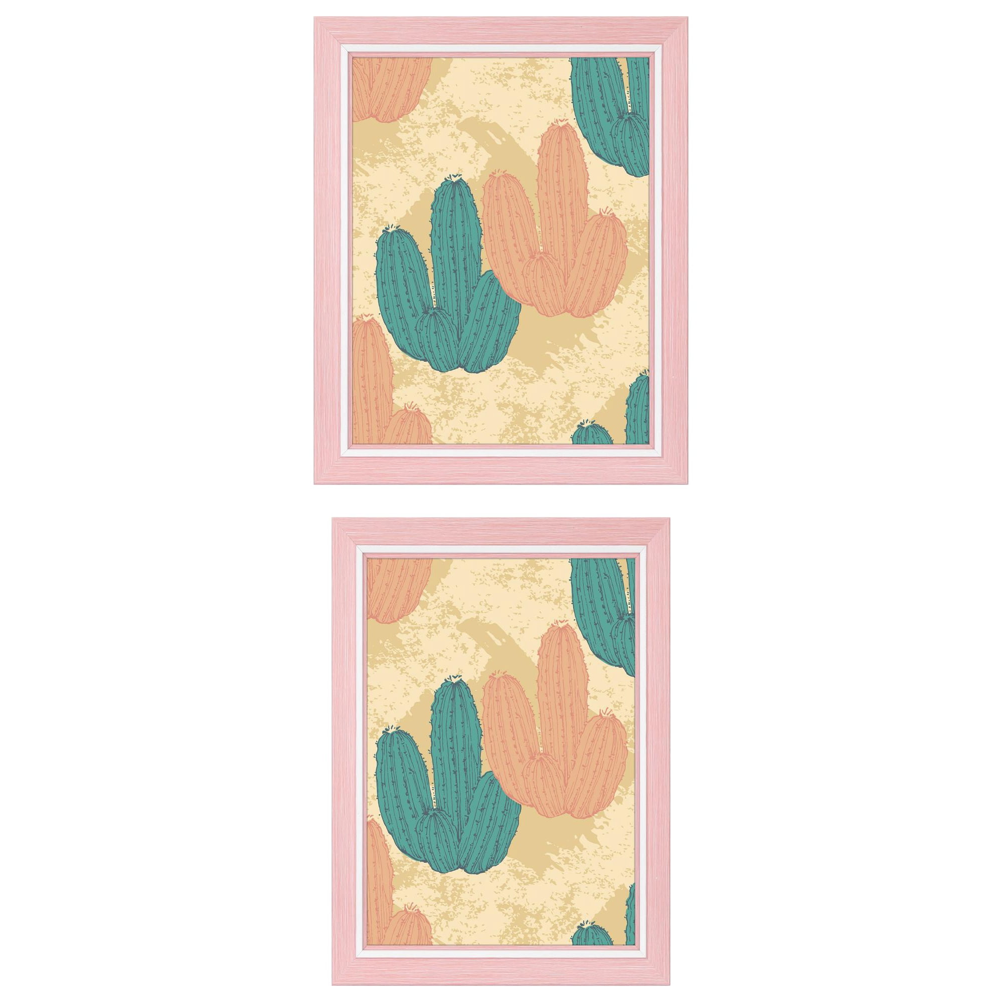 Unique Bargains 2 Packs Picture Frames Distressed Pink 5x7/8x10