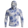 thumbnail image 2 of GrmtClth Mens Fishing Shirts Outdoor Solid Color Casual Long Sleeve Lightweight Hoodie with Face Mask Upf 50+ Sun Protection Tops Light Purple XL, 2 of 9