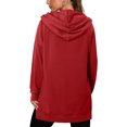 thumbnail image 3 of ZUKMRJPC Sweatshirt for Women Crewneck Long Sleeve Tunic Pullover Shirts Fall Fashion Side Split Slim Fit Hoodies with Kangaroo Pocket, 3 of 8