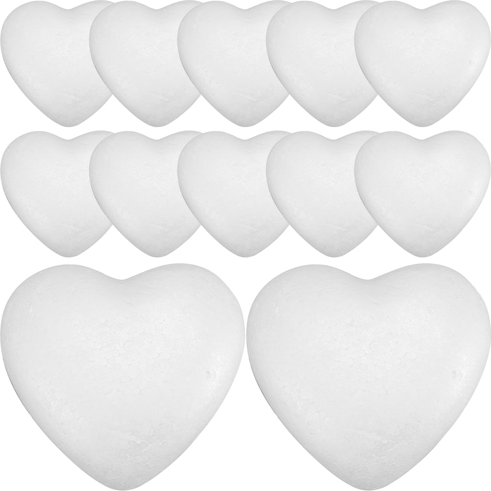 50pcs Heart Shape Foams Balls Unpainted Heart Balls Wedding Valentine