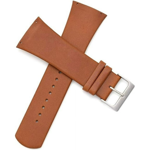 NIAUGE 14mm Screwing Genuine Leather Watch Strap Replacement for Skagen