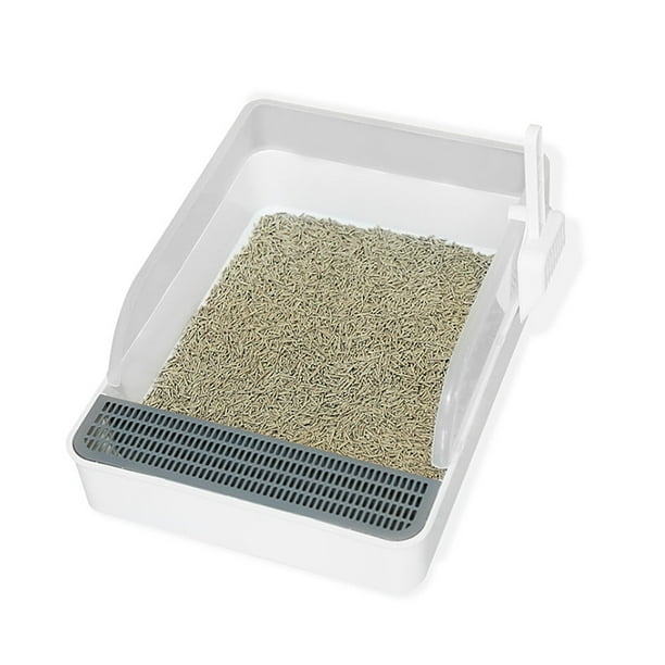 Caja de arena para gatos semicerrada Bandeja de arena para gatos desmontable antisalpicaduras y antiadherente
