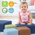 thumbnail image 5 of ECR4Kids SoftZone Toddler Foam Building Blocks, Beginner Playset, Earthtone, 7-Piece, 5 of 9