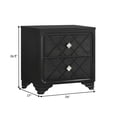 thumbnail image 5 of Benjara Vini 27 Inch Modern Glam Nightstand, 2 Drawers Diamond Shape Handles, Black, 5 of 5
