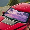 thumbnail image 3 of KUIFORTI Palm Tree Sun Shade for Car Windshield Foldable Universal Automotive Window Sunshades, Front Window Heat Insulation Protection Fit Most Vehicle 66.53 X 34.44 in, 3 of 6