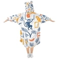 thumbnail image 2 of FORMRS Wearable Blanket Hoodie with Sleeves for Kids Cozy Flannel Sweatshirt, Tropical Jungle Vibes, 2 of 7
